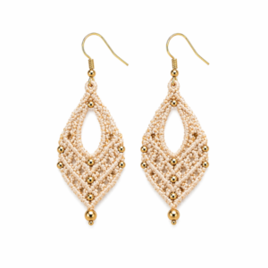 Boucles d’oreilles macramé pierre naturelle