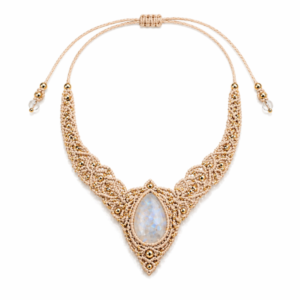 Collier macramé pierre naturelle